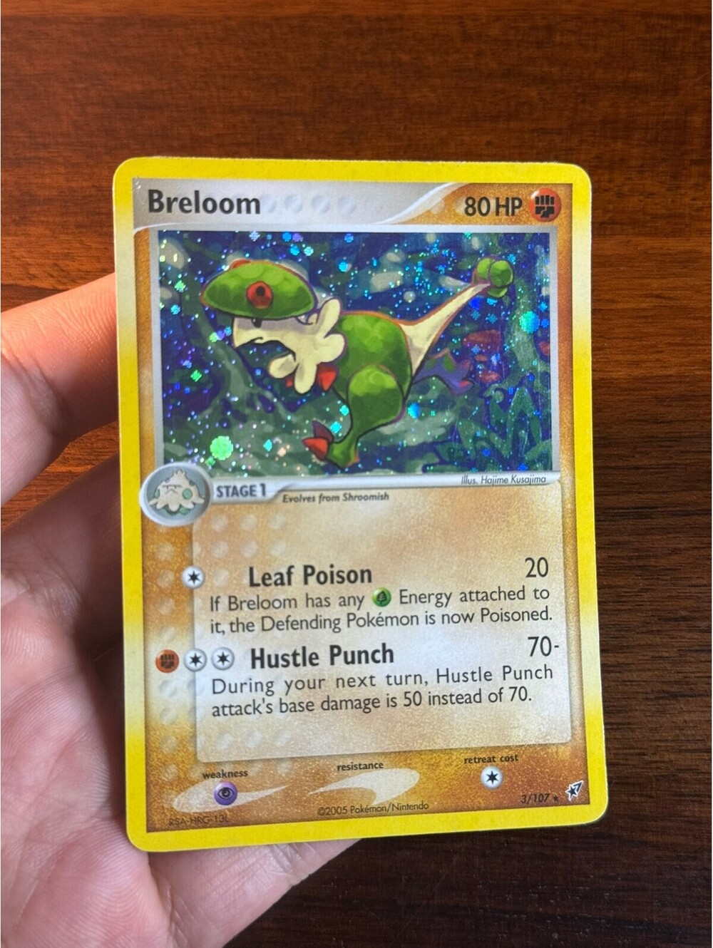Breloom Holofoil Card 3/132 2005 EX deoxy's swirl